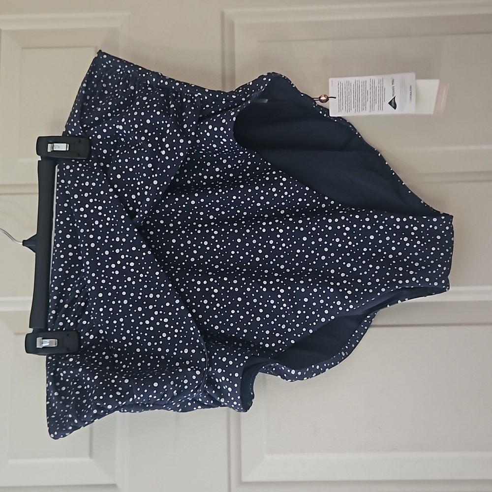 CALIA HIGH RISE TWIST FRONT SWIMSUIT BOTTOM: FRECKLE DOT PRINT:NEW WITH TAGS: 2X
